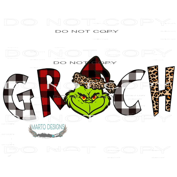 Resting Grinch Face #8184 Sublimation transfers - Heat