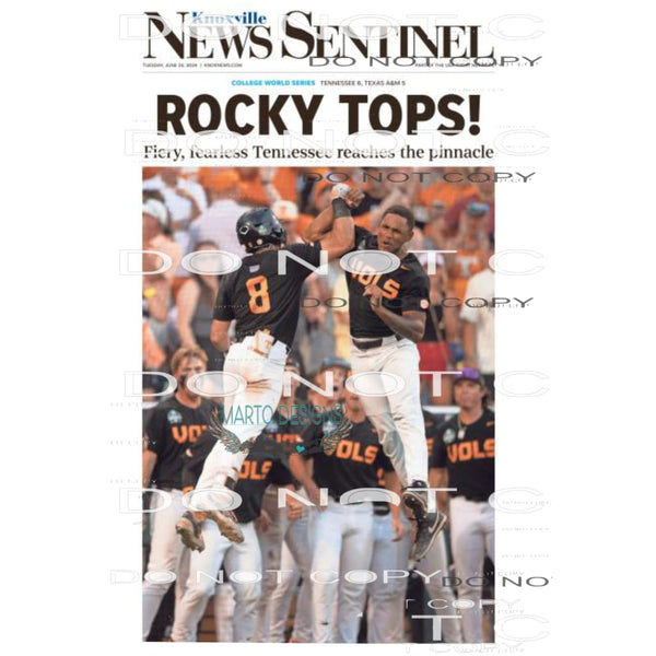 rocky tops vols baseball # 151 Sublimation transfers - Heat
