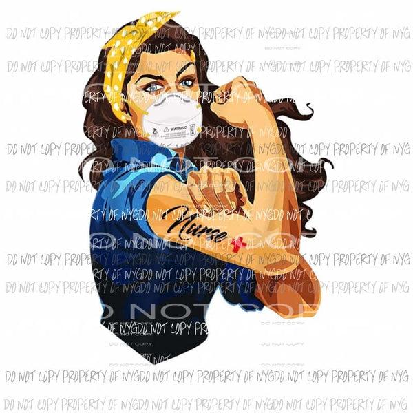 Rosie Strong Nurse #13 mask Sublimation transfers Heat Transfer