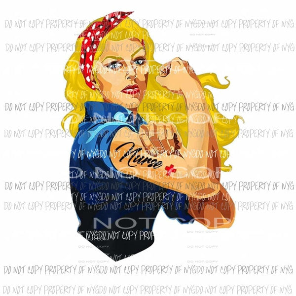Rosie Strong Nurse #3 no mask Sublimation transfers Heat Transfer