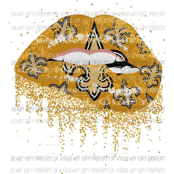 saints lips yellow Sublimation transfers Heat Transfer