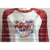 Santa and red Truck Sublimation heat transfer Heat Transfer