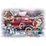 Santa and red Truck Sublimation heat transfer Heat Transfer