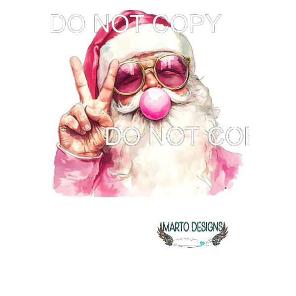 santa blowing bubble # 7729 Sublimation transfers - Heat