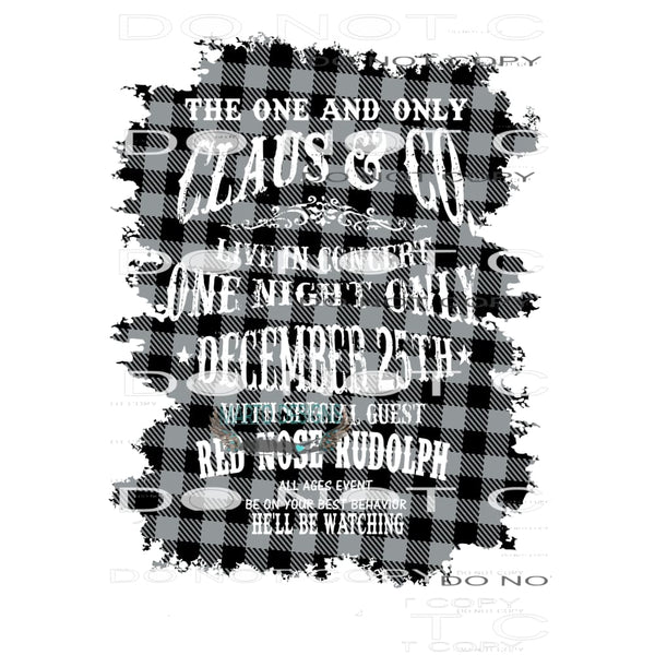 Santa Claus Plaid # 4404 Sublimation transfers - Heat
