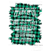 Santa Claus Plaid # 4405 Sublimation transfers - Heat
