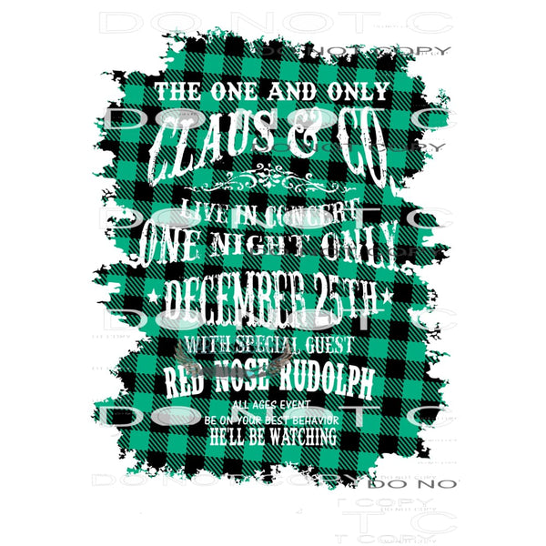 Santa Claus Plaid # 4405 Sublimation transfers - Heat