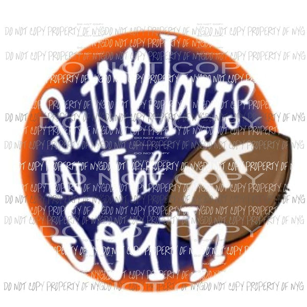 Saturdays In the South Orange and Blue Sublimation transfers Heat Transfer