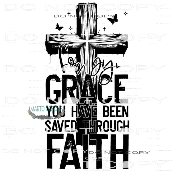 Saved Through Grace #10346 Sublimation transfers - Heat