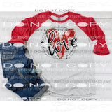Screen Print Love Heart color These can go on any color any Fabric Heat Transfer