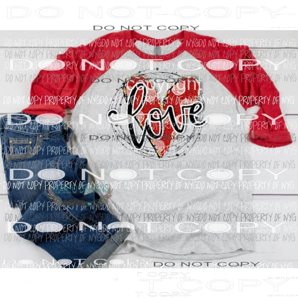 Screen Print Love Heart color These can go on any color any Fabric Heat Transfer