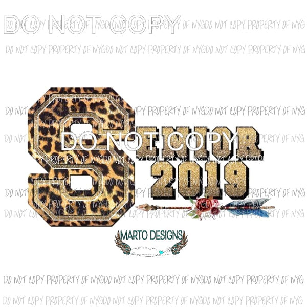 Senior 2019 leopard Sublimation transfers Heat Transfer