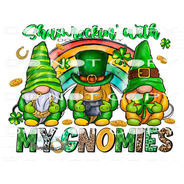 Shamrockin With My Gnomies #9751 Sublimation transfers -