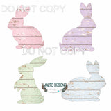 Shiplap Bunnies # 040 Wood Laser Blank | DIY Craft Cutout