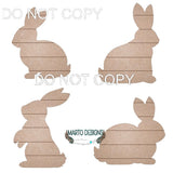 Shiplap Bunnies # 040 Wood Laser Blank | DIY Craft Cutout
