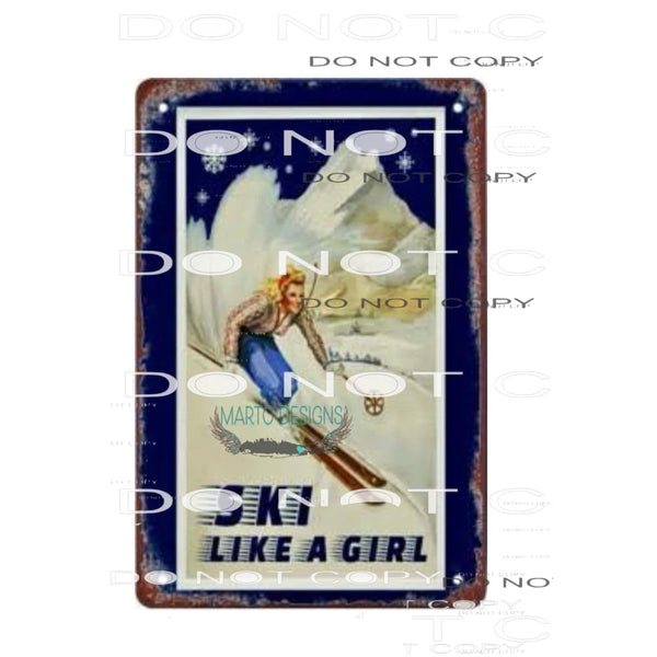 skiing 8 Sublimation transfers - Heat Transfer Graphic Tee