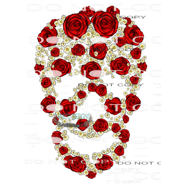 Skull And Roses #8746 Sublimation transfers - Heat Transfer