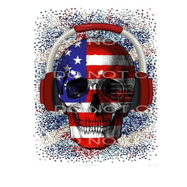 Skull USA #5508 Sublimation transfers - Heat Transfer