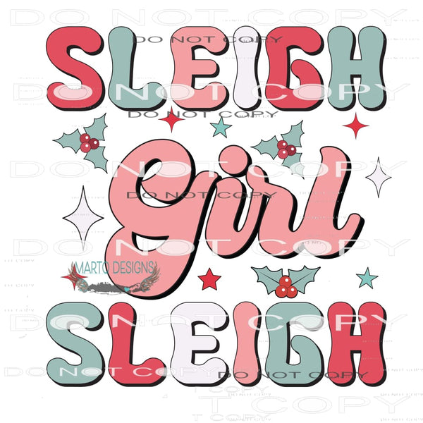 Sleigh Girl Sleigh #7810 Sublimation transfers - Heat