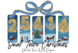 CUSTOM your town and zip code Small Town Christmas you can choose ribbon colors # 4445 Sublimation transfers - Ready To Press