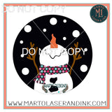 snowman round # 004 Wood Laser Blank | DIY Craft Cutout