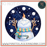 snowman round # 004 Wood Laser Blank | DIY Craft Cutout