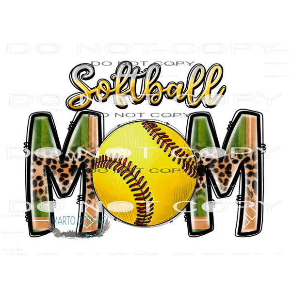 Softball Mom #10642 Sublimation transfers - Heat Transfer