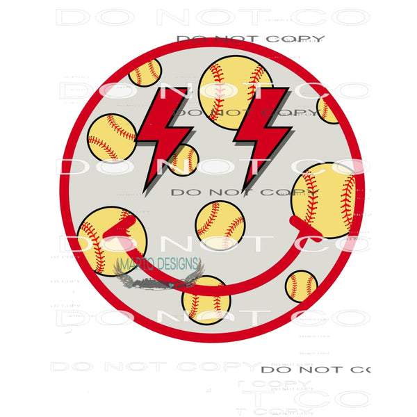 Softball Smiley #10200 Sublimation transfers - Heat