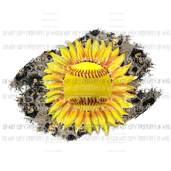 softball sunflower leopard Sublimation transfers Heat Transfer