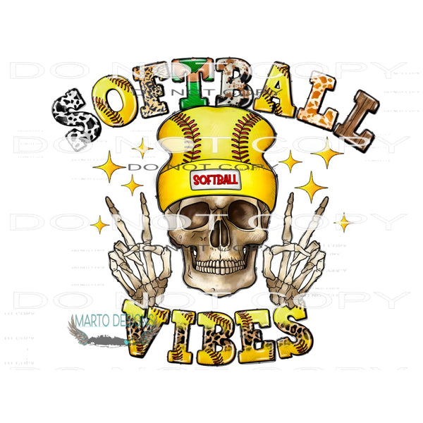 Softball Vibes #10684 Sublimation transfers - Heat Transfer
