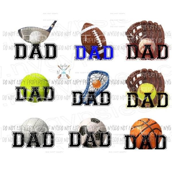 Sports DAD choose which sport in drop down Heat Transfer