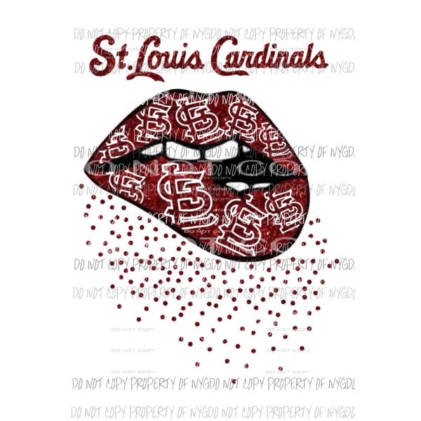 St Louis Cardinals Lips 3 Sublimation transfers Heat Transfer