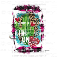 Stuck on You #2 leopard cactus purple plaid frame Sublimation transfers Heat Transfer