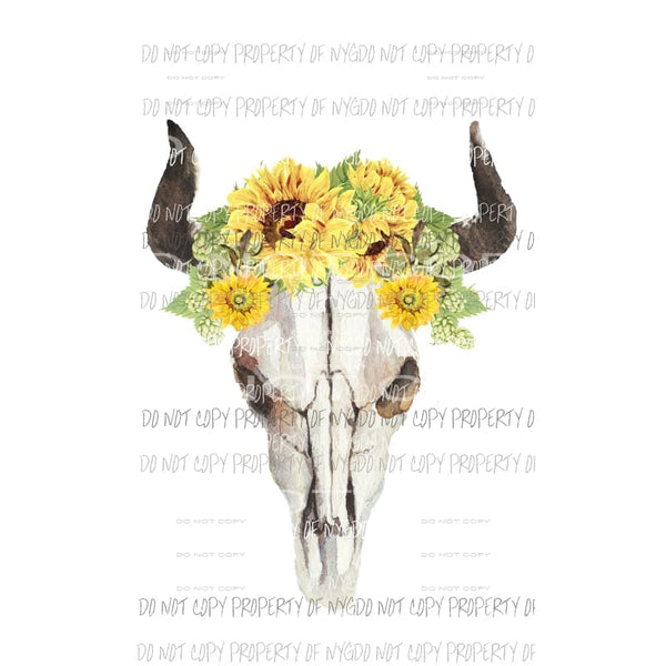 Sunflower Skull Sublimation transfers Heat Transfer