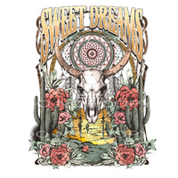 Sweet dreams bull skull # 213 Sublimation transfers - Heat