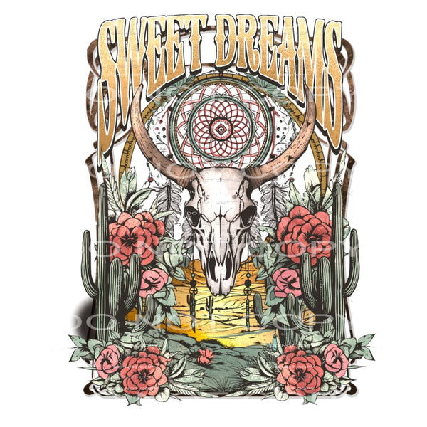 Sweet dreams bull skull # 213 Sublimation transfers - Heat