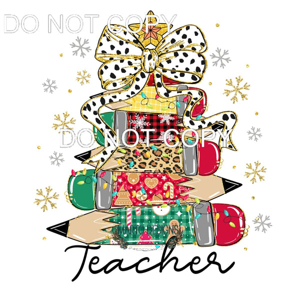 Teacher Pencil Tree #151 Sublimation transfers - Heat