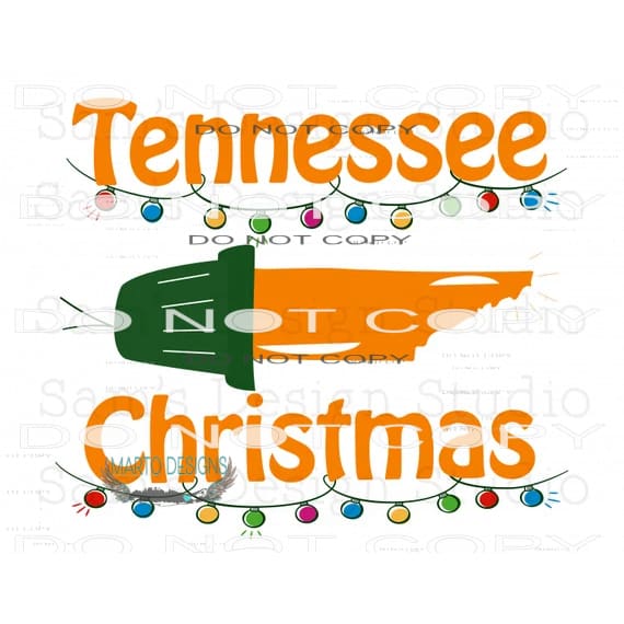 Tennessee Christmas #7545 Sublimation transfers - Heat