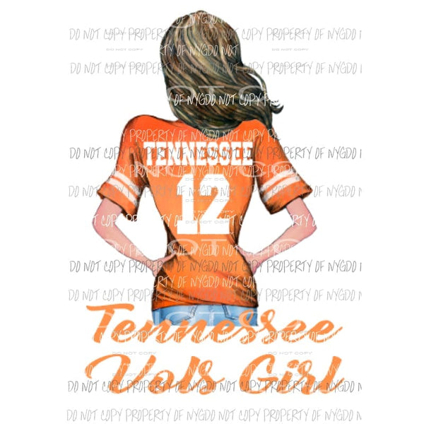 Tennessee Vols Girl 12 Sublimation transfers Heat Transfer