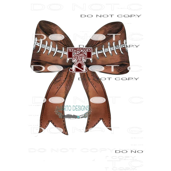 Texas Aggiesi Football Bow # 144 Sublimation transfers