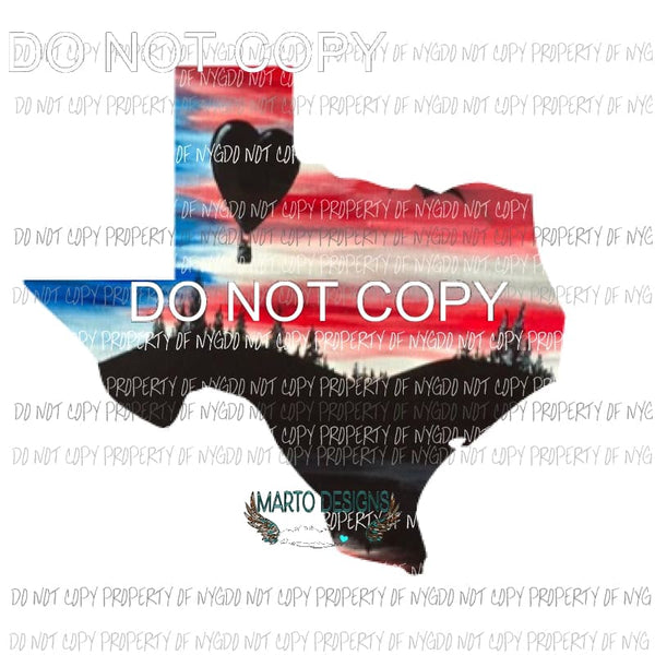 Texas Flag america Sublimation transfers Heat Transfer