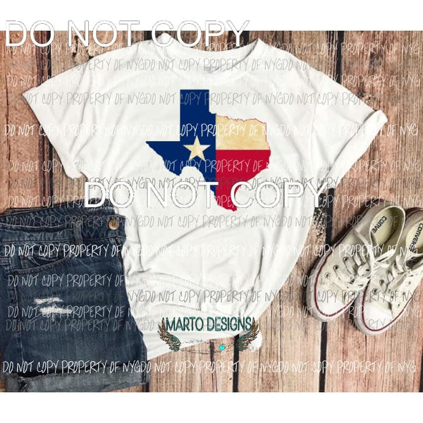 Texas State Flag Sublimation transfers Heat Transfer
