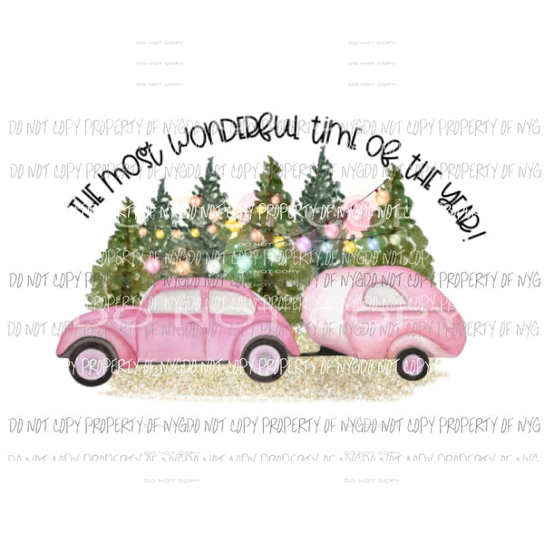 The most wonderful time of the year Xmas vb bug Sublimation transfers Heat Transfer