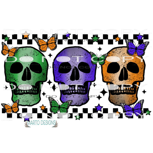 Three Skulls #6334 Sublimation transfers - Heat Transfer