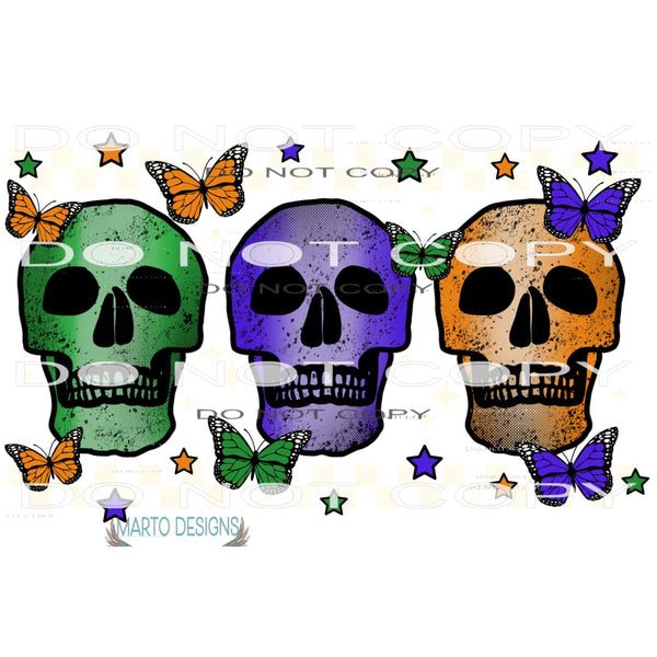 Three Skulls #6335 Sublimation transfers - Heat Transfer