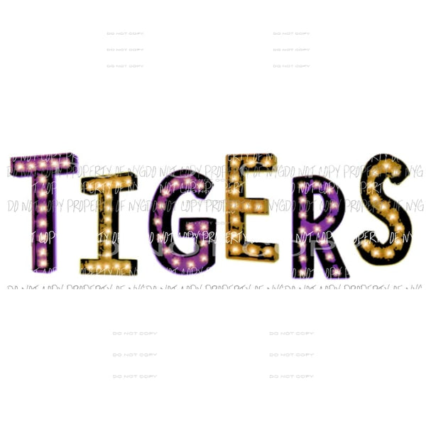 Tigers marquee can be made with different colors Sublimation transfers Heat Transfer
