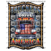 Truckers Drive America flag Sublimation transfers Heat Transfer