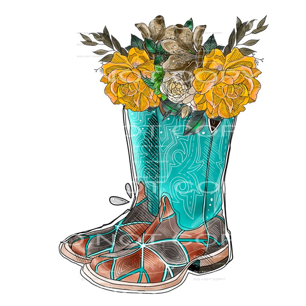 Turquoise rain boots # 650 Sublimation transfers - Heat