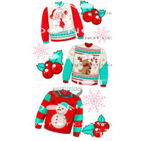 Ugly Sweater Sleeve #6998 Sublimation transfers - Heat