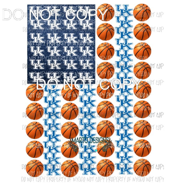UK kentucky Flag Basketball Sublimation transfers Heat Transfer